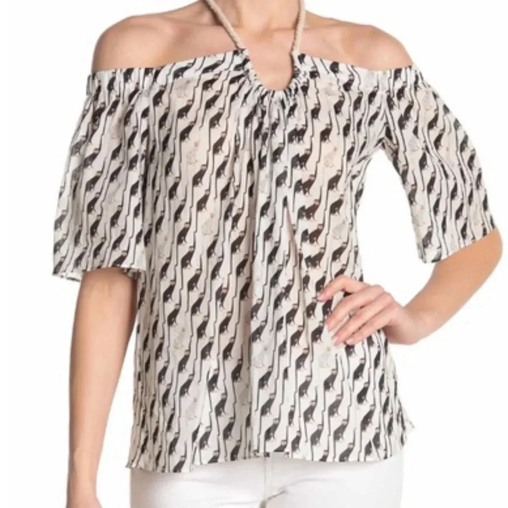 Anthropologie Bailey 44 Juniper Monkey Print Halter Top Small
